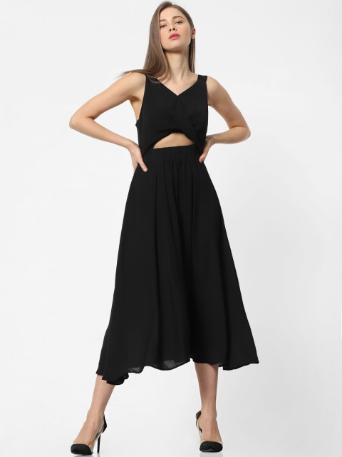 

ONLY Women Black Solid Fit and Flare Dress With Cut-Out Detail