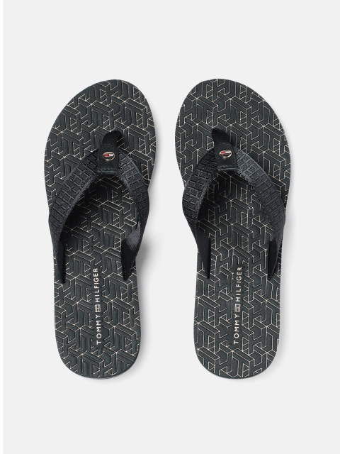 

Tommy Hilfiger Women Navy Blue Textured Thong Flip-Flops