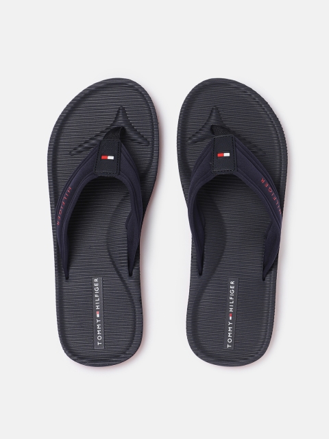

Tommy Hilfiger Men Navy Blue Textured Thong Flip-Flops
