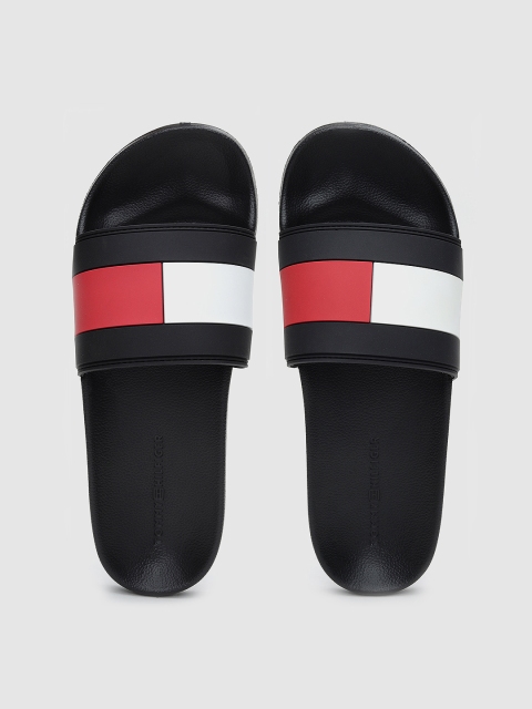 

Tommy Hilfiger Men Black & White Colourblocked Sliders