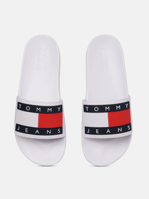 

Tommy Hilfiger Men White & Red Colourblocked Sliders