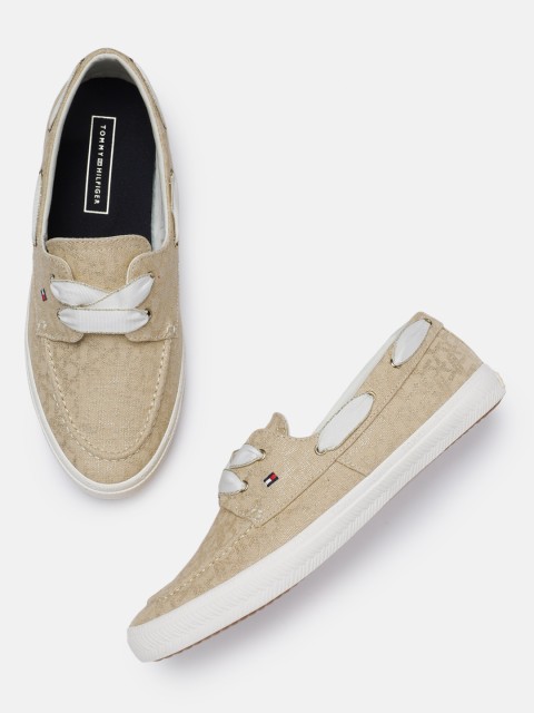 

Tommy Hilfiger Women Beige Printed ESSENTIAL Boat Shoes