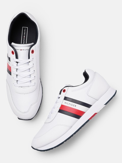 

Tommy Hilfiger Men White Striped Sneakers