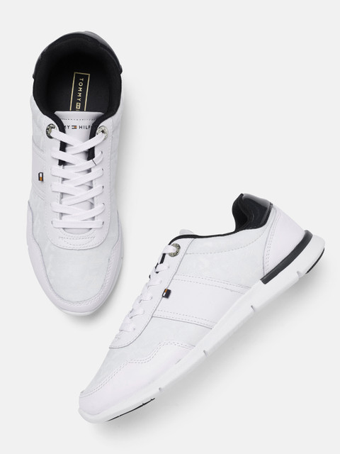 

Tommy Hilfiger Women White Textured Leather Sneakers