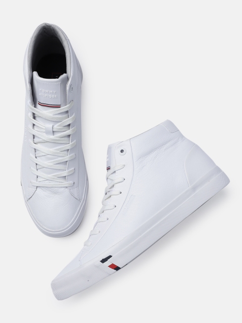 

Tommy Hilfiger Men White Solid CORPORATE Mid-Top Sneakers