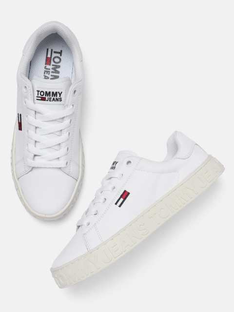 

Tommy Hilfiger Women White Leather Sneakers