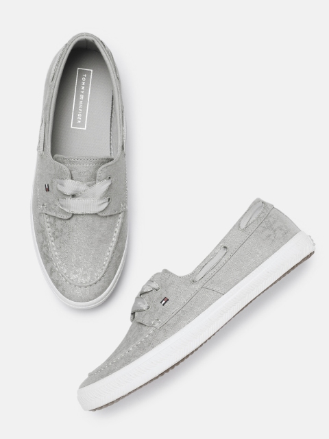 

Tommy Hilfiger Women Grey Printed ESSENTIAL Boat Shoes