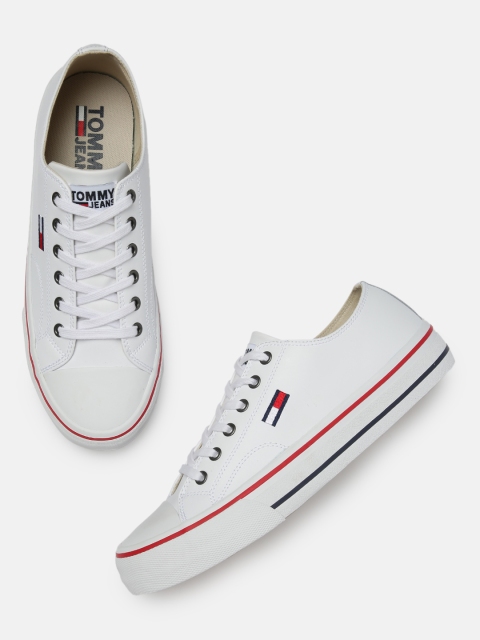 

Tommy Hilfiger Men White Solid Leather Sneakers