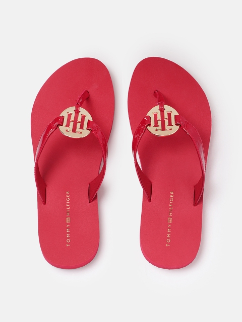 

Tommy Hilfiger Women Red Embellished Thong Flip-Flops