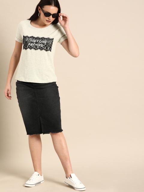 

Ms.Taken Women Grey Printed Top