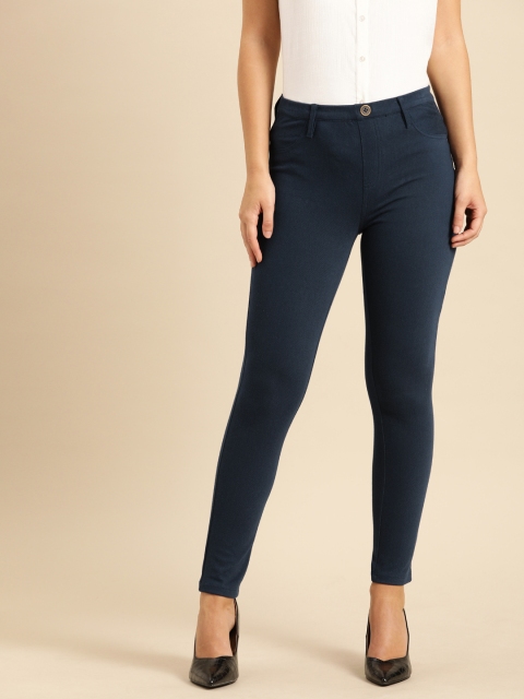 

Ms.Taken Women Navy Blue Slim Fit Solid Treggings