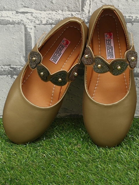 

DChica Girls Gold Solid Ballerinas