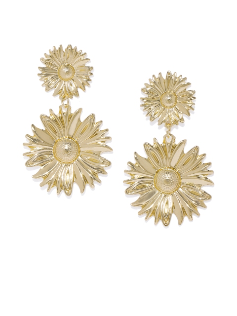 

OOMPH Gold-Toned Handcrafted Floral Drop Earrings