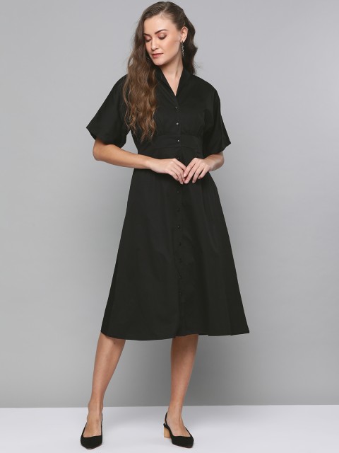 

Femella Women Black Solid Empire Dress