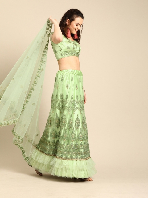 

Tikhi Imli Green Unstitched Lehenga & Blouse with Dupatta