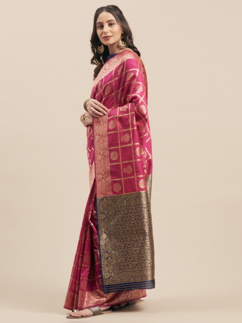 

Aasvaa Magenta Woven Design Art Silk Saree