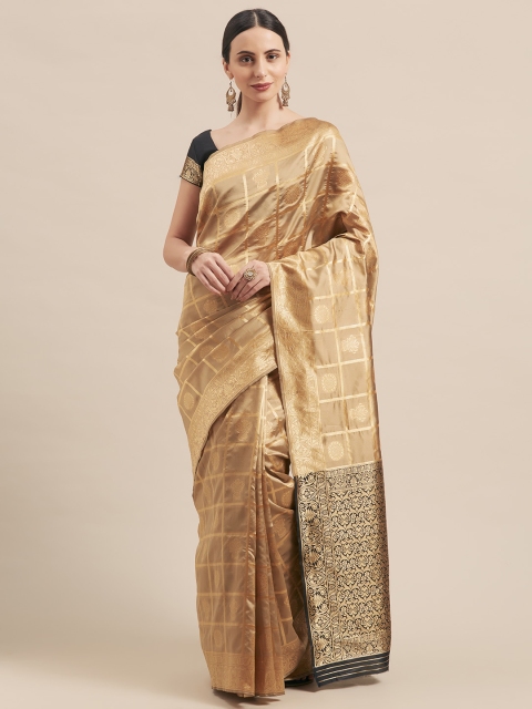 

Aasvaa Beige Jacquard Woven Design Art Silk Saree