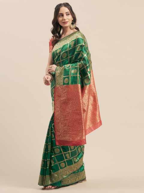 

Aasvaa Green Jacquard Woven Design Art Silk Saree