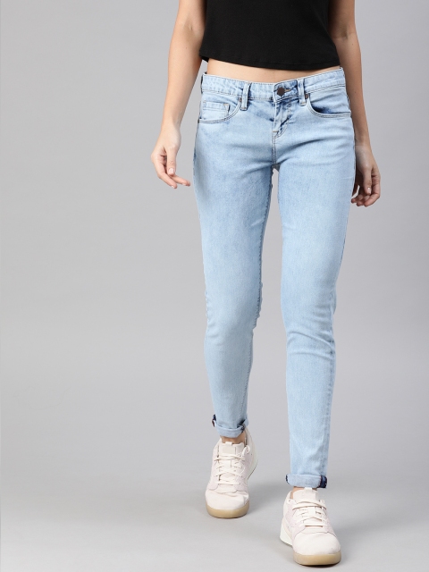 

HERE&NOW Women Blue Skinny Fit Mid-Rise Clean Look Stretchable Jeans
