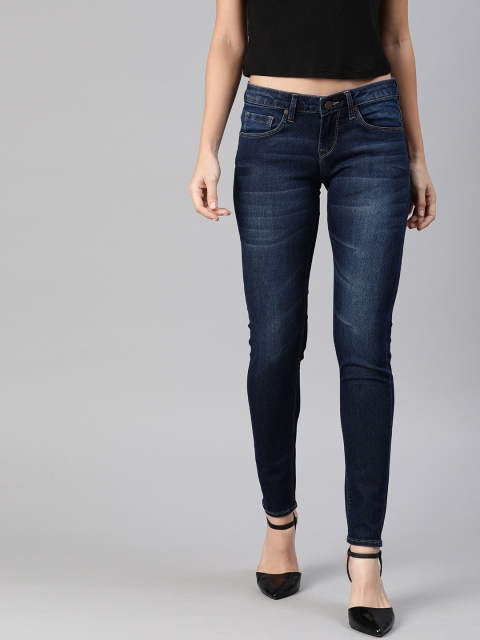 

HERE&NOW Women Blue Super Skinny Fit Mid-Rise Clean Look Stretchable Jeans