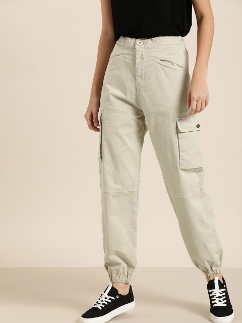 

Moda Rapido Women Beige Regular Fit Solid Joggers