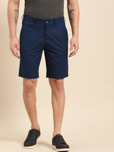 

United Colors of Benetton Men Navy Blue Solid Slim Fit Chino Shorts