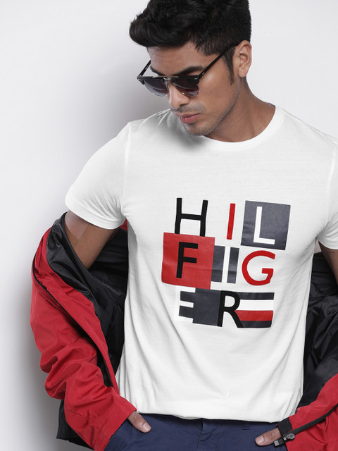 

Tommy Hilfiger Men White Printed Round Neck T-shirt