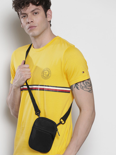 

Tommy Hilfiger Men Yellow Striped Round Neck T-shirt