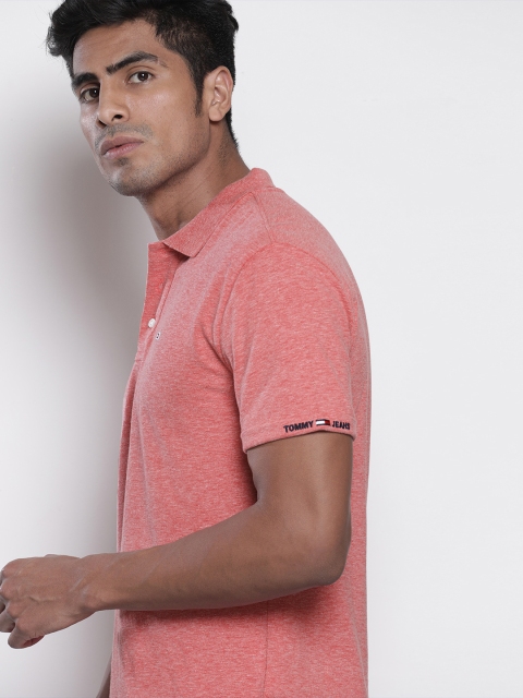 

Tommy Hilfiger Men Red Solid Polo Collar T-shirt