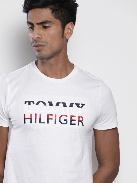 

Tommy Hilfiger Men White Printed Round Neck T-shirt