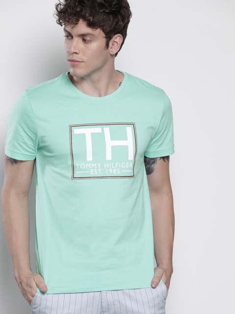

Tommy Hilfiger Men Green Printed Round Neck T-shirt