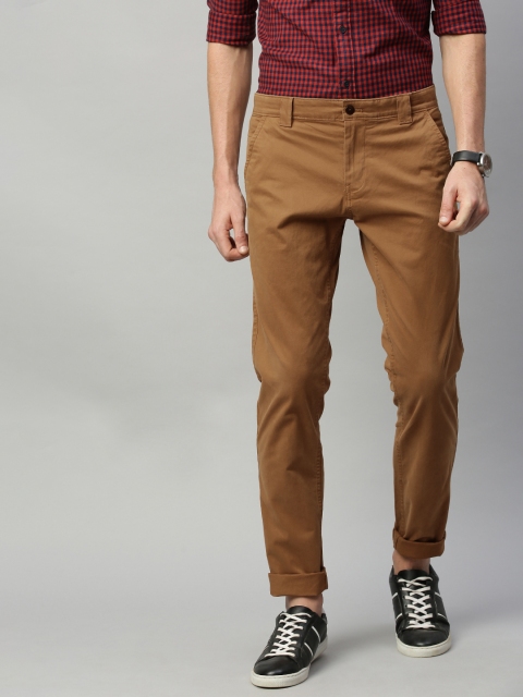 

Tommy Hilfiger Men Camel Brown Slim Fit Solid Chinos