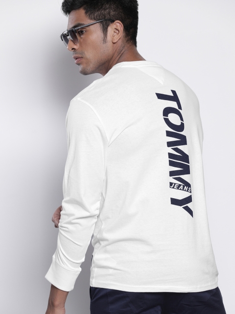 

Tommy Hilfiger Men White & Black Back Printed Round Neck T-shirt