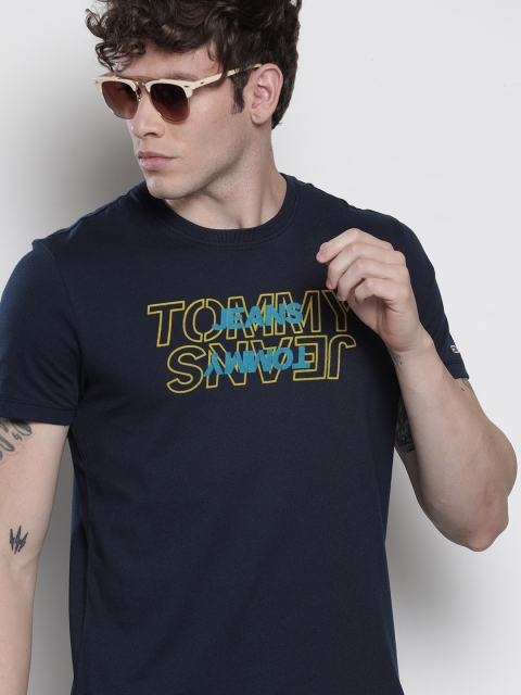 

Tommy Hilfiger Men Navy Blue Slim Fit Printed Round Neck T-shirt