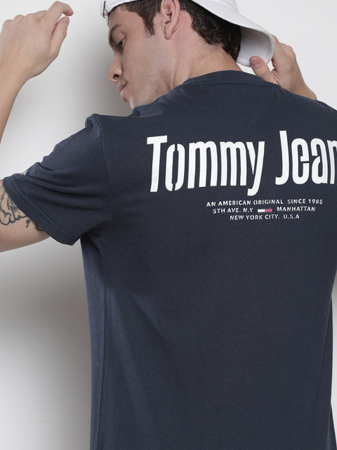 

Tommy Hilfiger Men Blue Printed Round Neck T-shirt