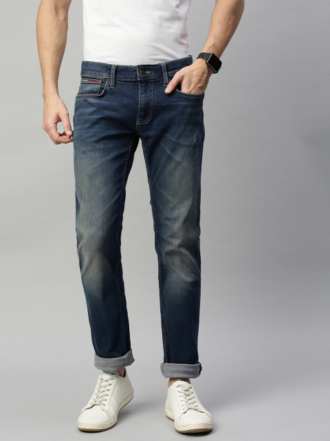 

Tommy Hilfiger Men Blue Slim Fit Mid-Rise Clean Look Stretchable Jeans