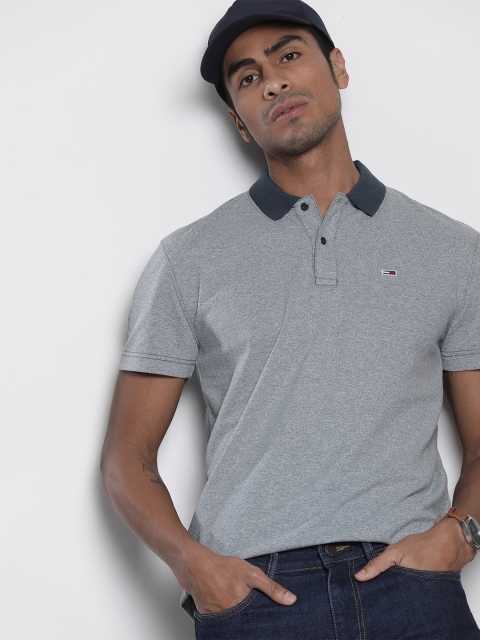 

Tommy Hilfiger Men Grey Solid Polo Collar T-shirt