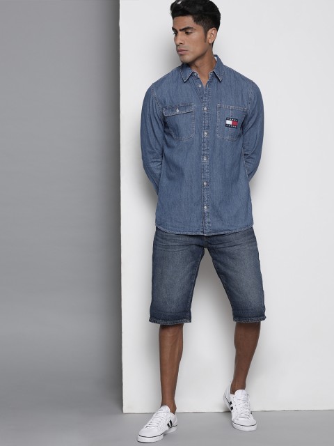 

Tommy Hilfiger Men Blue Regular Fit Faded Casual Denim Shirt