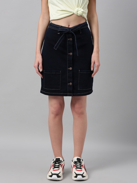 

HERE&NOW Women Blue Solid Skirt