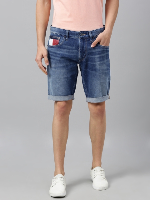 

Tommy Hilfiger Men Blue Washed Regular Fit Denim Shorts