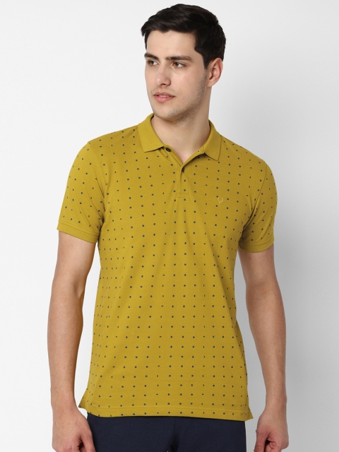 

Allen Solly Men Yellow & Blue Printed Polo Collar T-shirt