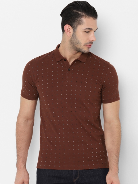 

Allen Solly Men Brown Printed Polo Collar T-shirt