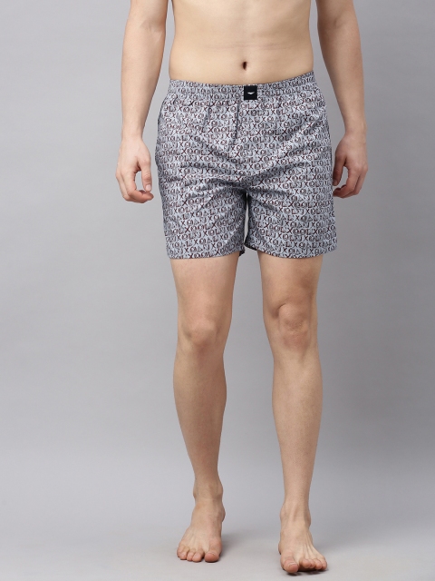 

Park Avenue Men Grey & Brown Printed Pure Cotton Boxers PZUA00494-O6