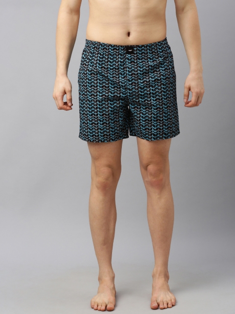 

Park Avenue Men Black & Blue Printed Pure Cotton Boxers PZUA00494-N4