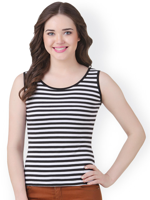 

Texco Black & White Striped Top