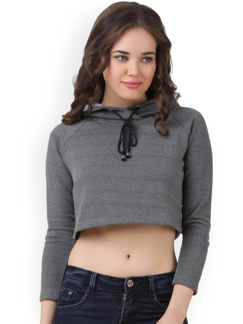 

Texco Grey Hooded Crop Top