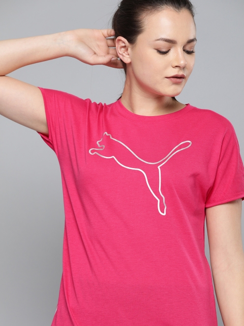 

Puma Women Pink Printed Round Neck T-shirt
