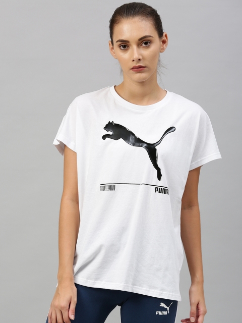 

Puma Women White Printed Nu-tility Round Neck T-shirt