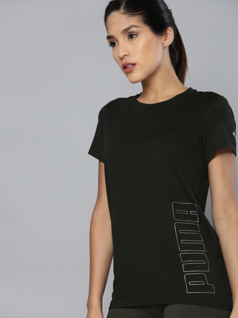 

Puma Women Black Printed dryCELL Last Lap Round Neck Running & Training T-shirt