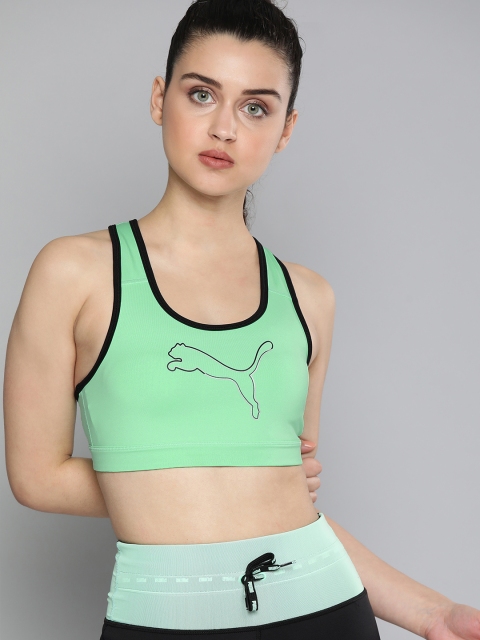 

Puma Green Solid Non-Wired Lightly Padded Sports Bra 51915808
